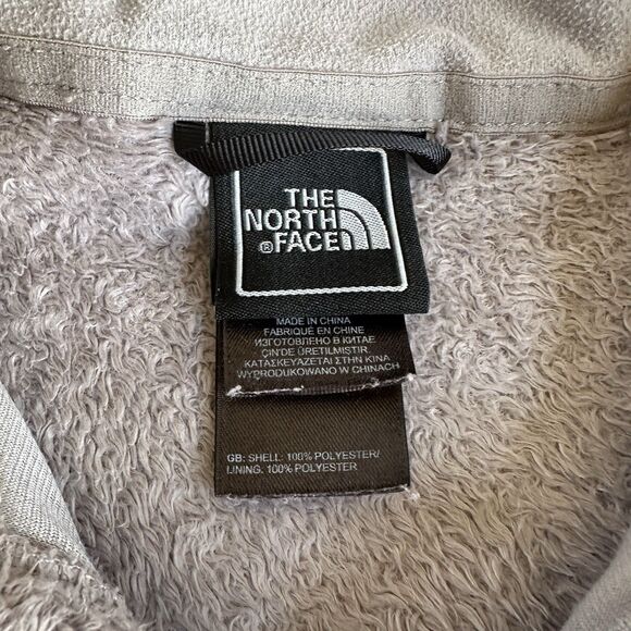 The North Face Osito 2 Jacket Womens Small Gray Fuzzy High Pile Fleece Full Zip - Picture 4 of 8